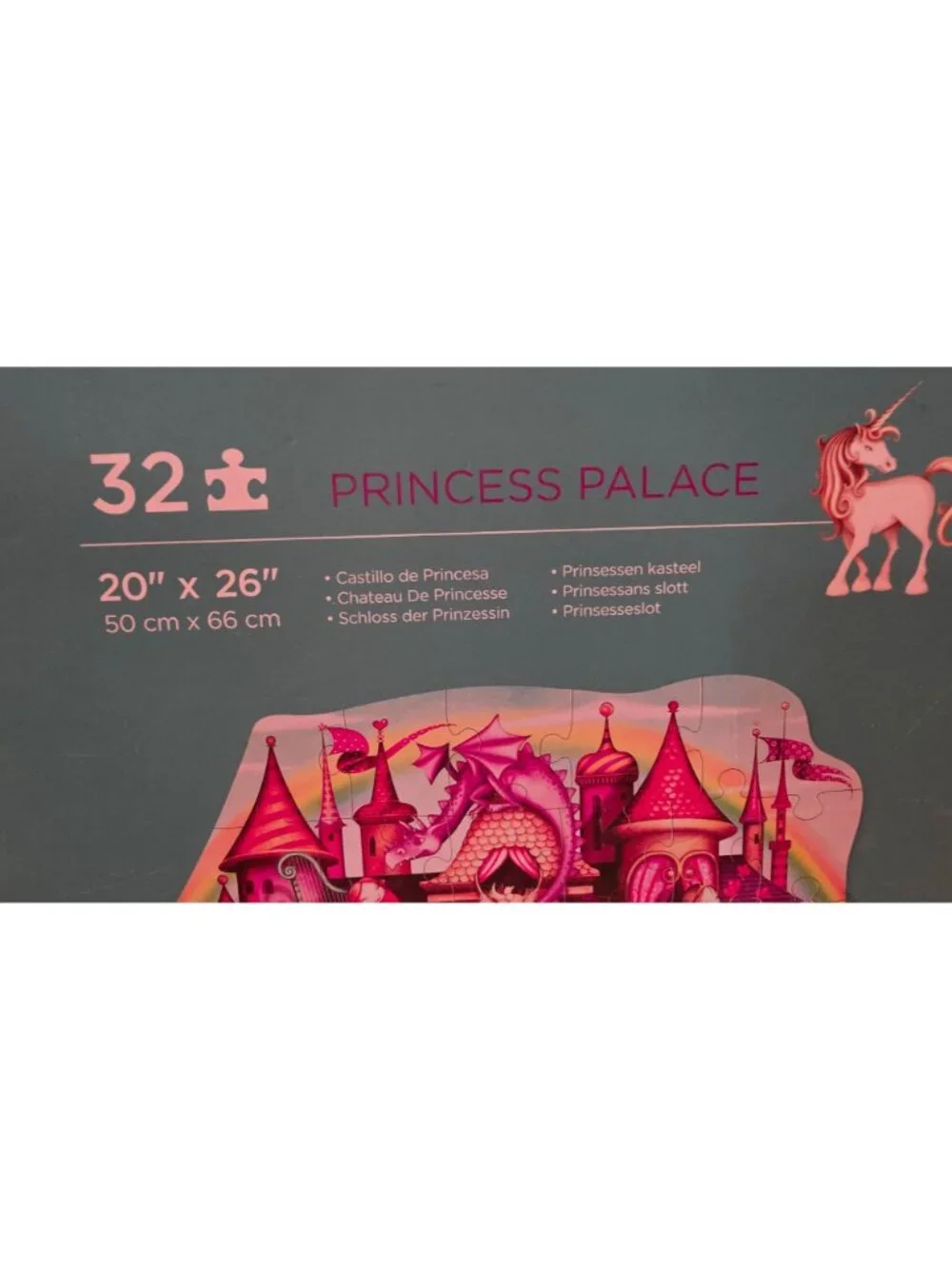 CROCODILE CREEK PRINCESS PALACE FLOOR PUZZLE 32 PC JUMBO KIDS UNICORN DRAGON 3+